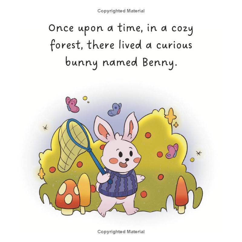 In a vibrant forest, Benny the bunny joyfully holds a butterfly net, surrounded by colorful mushrooms and fluttering butterflies on a sunny day.

Bunny, Benny, forest, mushrooms, butterflies, adventure, nature, exploration, cute, animal, vibrant, whimsical, colorful, spring, childhood, storybook, greenery, playful, curious, active, sunny, friendly, wildlife, fairy tale, artwork, children, illustration, fauna, imaginative, scenic, outdoor, character, happiness, joy, environment, daytime, tranquil, enchanting